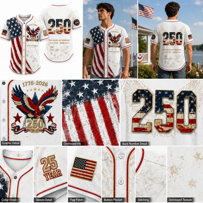 Mens USA 250th Anniversary Baseball Jersey