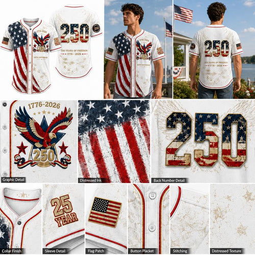 Mens USA 250th Anniversary Baseball Jersey