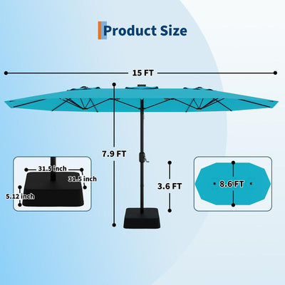 ShadeLux 15ft LED Patio Umbrella
