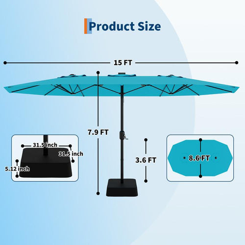ShadeLux 15ft LED Patio Umbrella