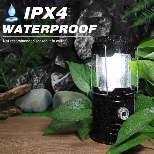 4-Pack Collapsible Solar & USB Rechargeable LED Camping Lanterns