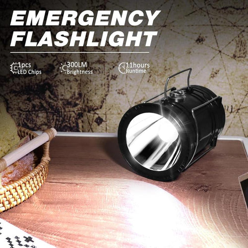 4-Pack Collapsible Solar & USB Rechargeable LED Camping Lanterns