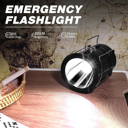 4-Pack Collapsible Solar & USB Rechargeable LED Camping Lanterns