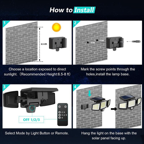 Solar Outdoor Lights 2500LM