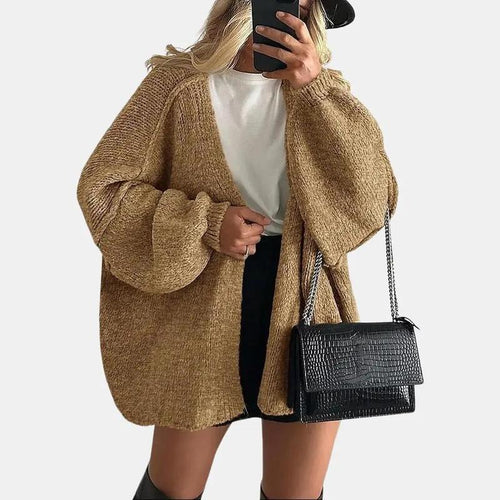 Oversized Open-Front Cardigan Sweater