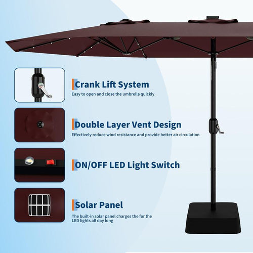 ShadeLux 15ft LED Patio Umbrella