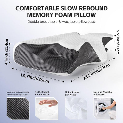 Cooling Ergonomic Memory Foam Neck Pillow